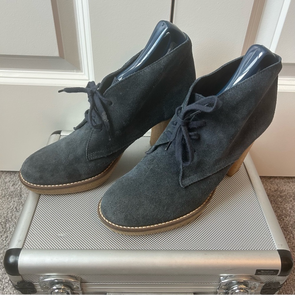 : J.Crew‎ Suede Lace-Up Heeled Booties
